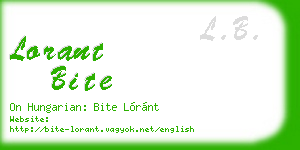 lorant bite business card